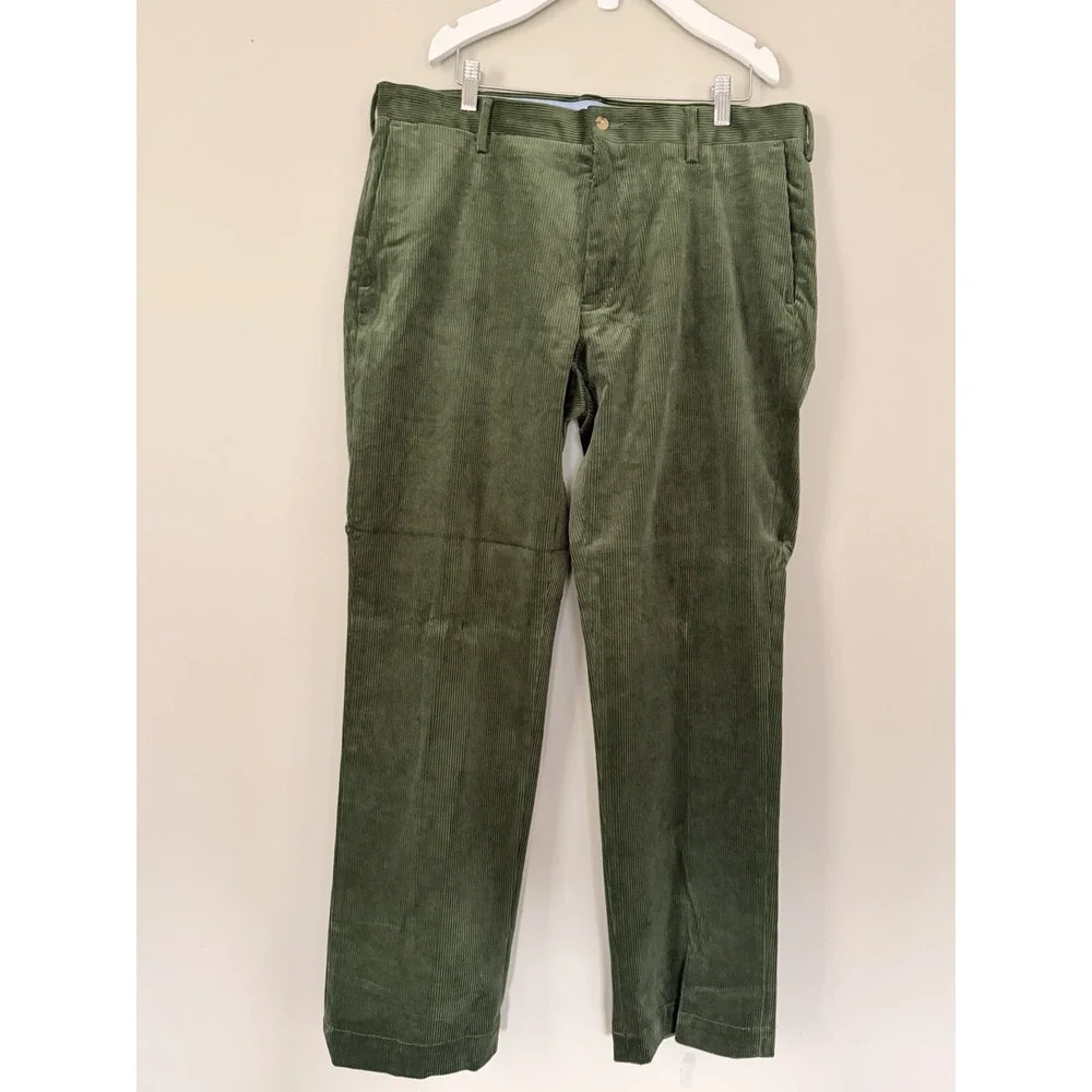 Vintage Polo Ralph Lauren Men's Olive Green Corduroy Classic Fit Pants 36X32 90s